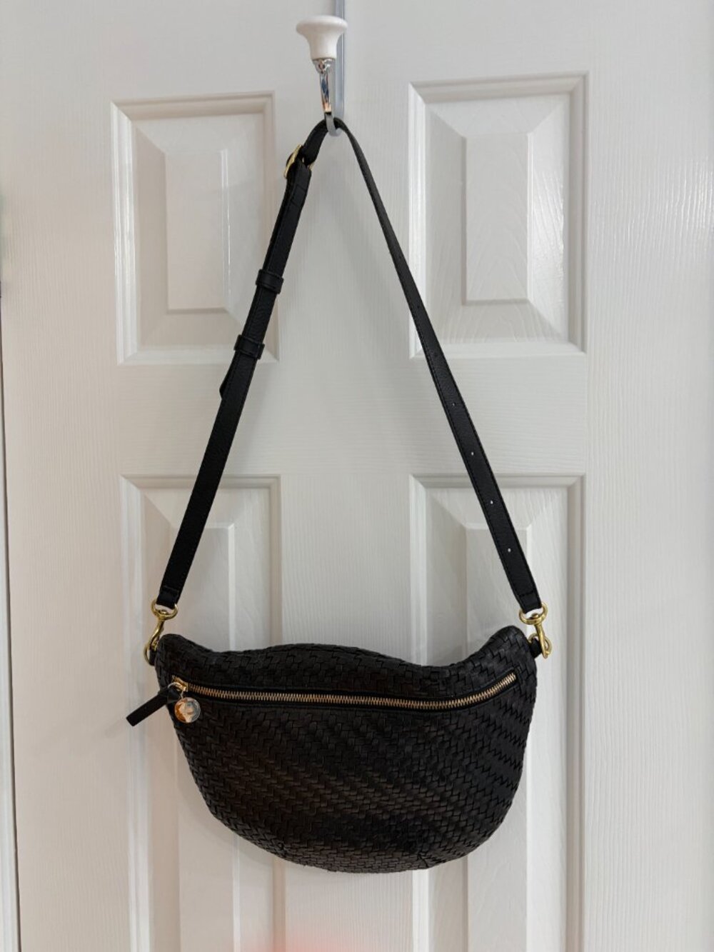 Clare V. Black Woven Zig Zag Grande Fanny - Picture 7 of 14